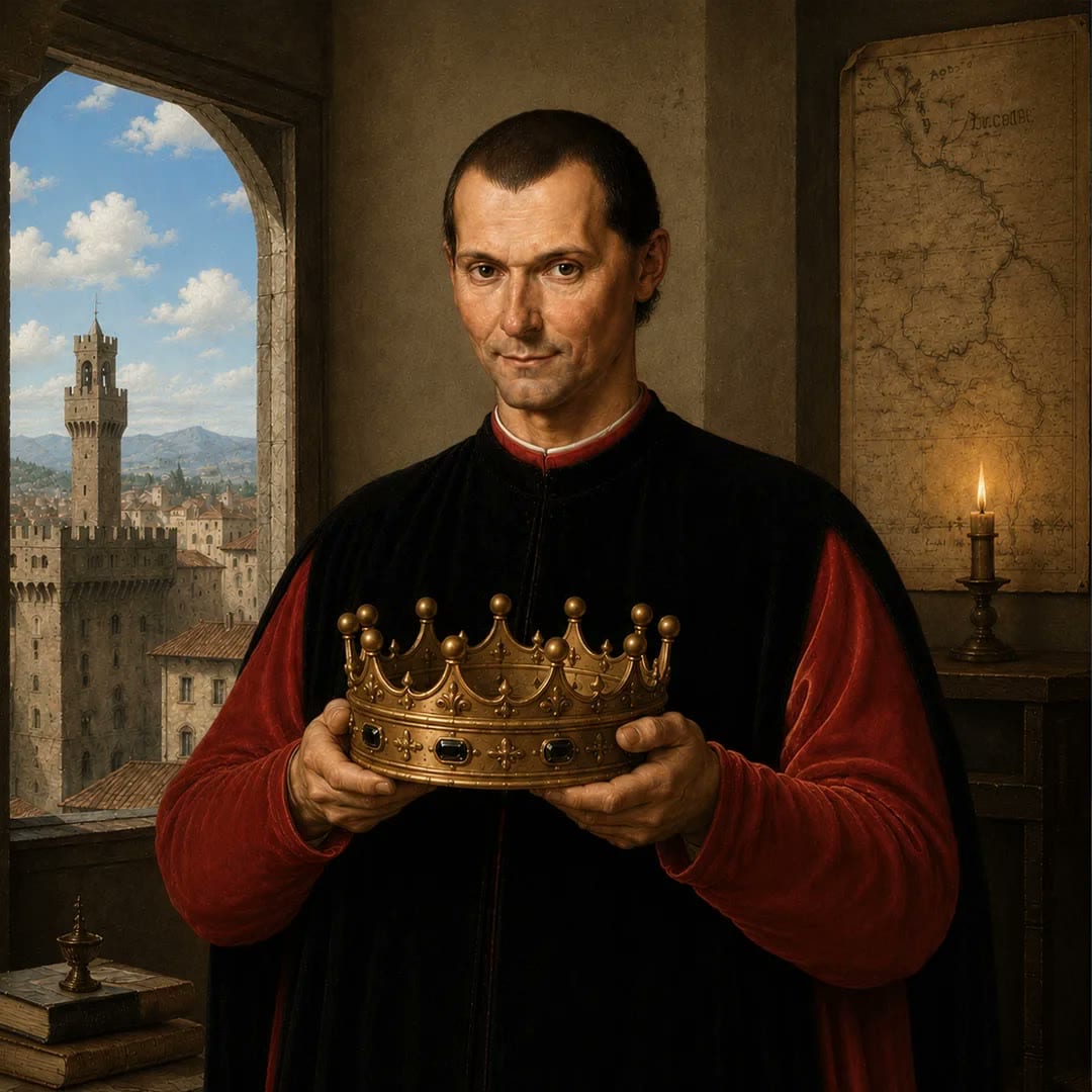 Painted portrait of Niccolo Machiavelli